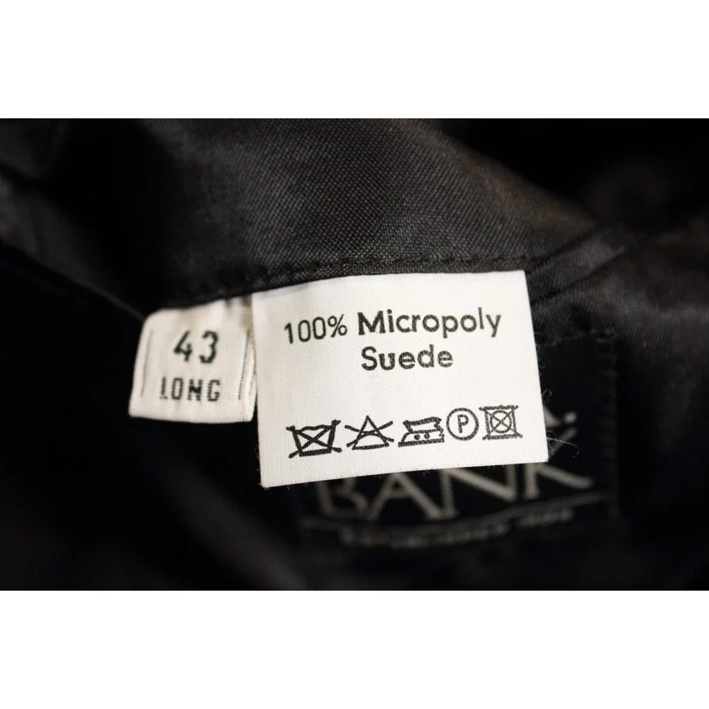 Jos A Bank Blazer Sport Coat Mens Black Micro-poly Suede 2 Btn Jacket 43L